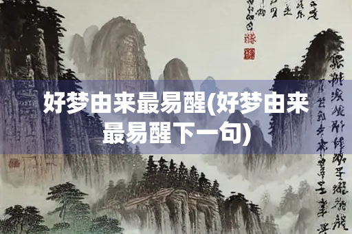好梦由来最易醒(好梦由来最易醒下一句)