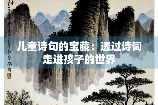 儿童诗句的宝藏：透过诗词走进孩子的世界