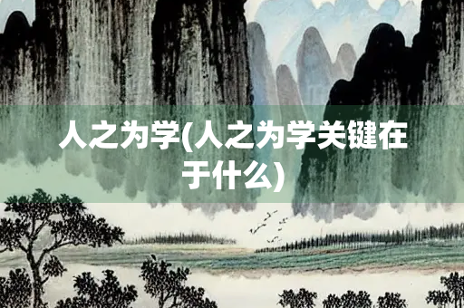 人之为学(人之为学关键在于什么)