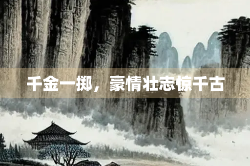 千金一掷，豪情壮志惊千古