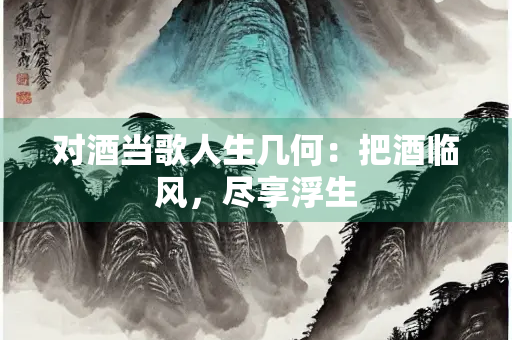 对酒当歌人生几何：把酒临风，尽享浮生
