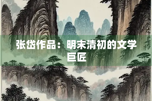 张岱作品：明末清初的文学巨匠