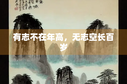 有志不在年高，无志空长百岁