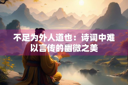不足为外人道也：诗词中难以言传的幽微之美