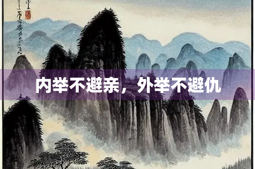 内举不避亲，外举不避仇