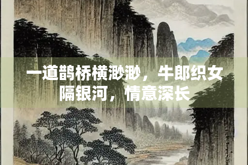 一道鹊桥横渺渺，牛郎织女隔银河，情意深长