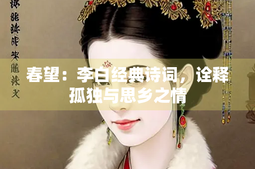 春望：李白经典诗词，诠释孤独与思乡之情