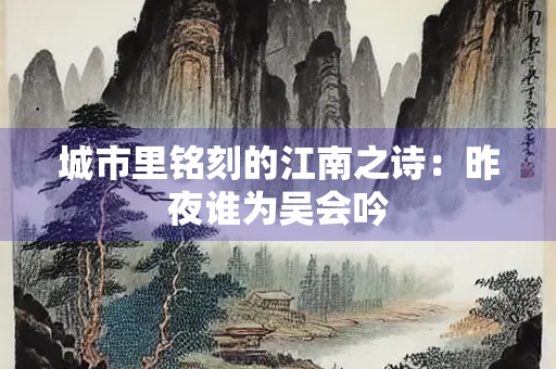 城市里铭刻的江南之诗：昨夜谁为吴会吟