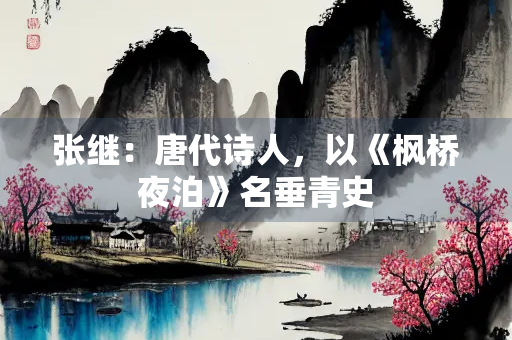 张继：唐代诗人，以《枫桥夜泊》名垂青史
