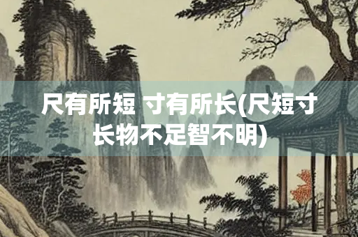 尺有所短 寸有所长(尺短寸长物不足智不明)