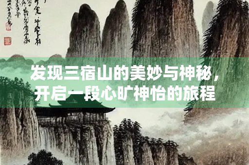 发现三宿山的美妙与神秘，开启一段心旷神怡的旅程