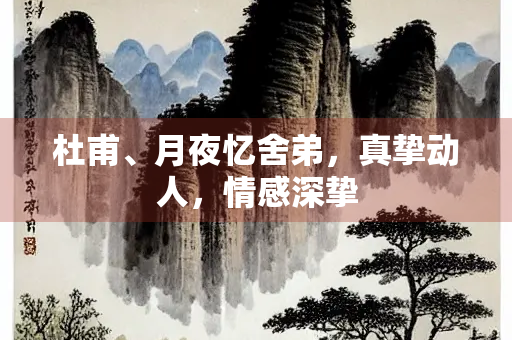 杜甫、月夜忆舍弟，真挚动人，情感深挚