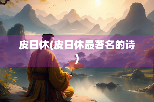 皮日休(皮日休最著名的诗)