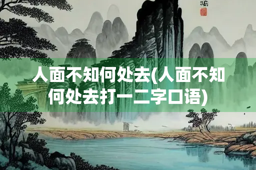 人面不知何处去(人面不知何处去打一二字口语)