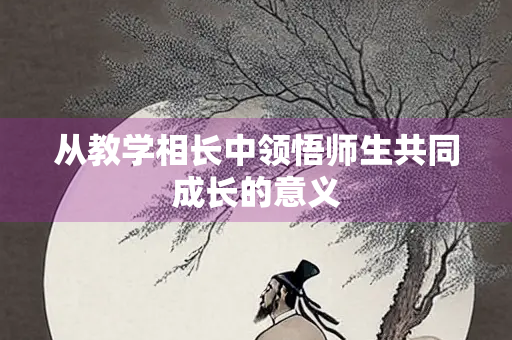 从教学相长中领悟师生共同成长的意义