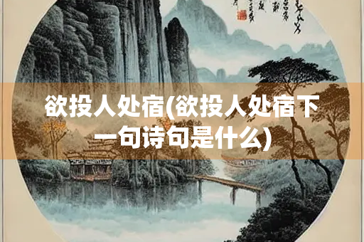 欲投人处宿(欲投人处宿下一句诗句是什么)