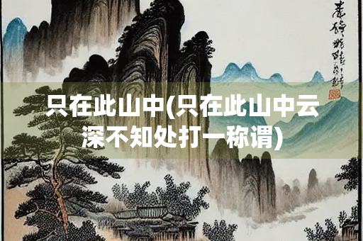 只在此山中(只在此山中云深不知处打一称谓)