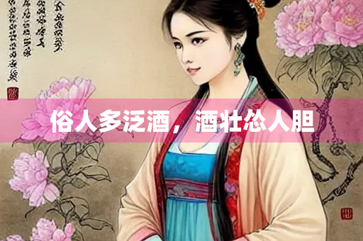 俗人多泛酒，酒壮怂人胆