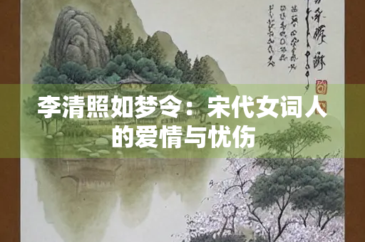 李清照如梦令：宋代女词人的爱情与忧伤