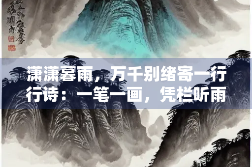 潇潇暮雨，万千别绪寄一行行诗：一笔一画，凭栏听雨感怀深沉