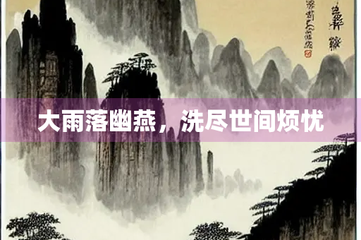 大雨落幽燕，洗尽世间烦忧