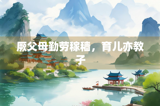 厥父母勤劳稼穑，育儿亦教子