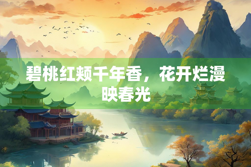 碧桃红颊千年香，花开烂漫映春光