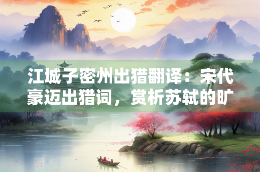 江城子密州出猎翻译：宋代豪迈出猎词，赏析苏轼的旷达豪迈