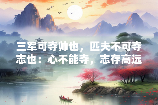 三军可夺帅也，匹夫不可夺志也：心不能夺，志存高远