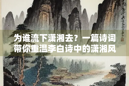 为谁流下潇湘去？一篇诗词带你重温李白诗中的潇湘风光
