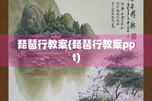 琵琶行教案(琵琶行教案ppt)