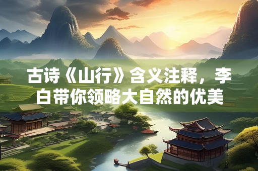 古诗《山行》含义注释，李白带你领略大自然的优美
