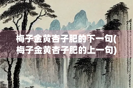 梅子金黄杏子肥的下一句(梅子金黄杏子肥的上一句)