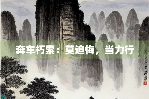 奔车朽索：莫追悔，当力行