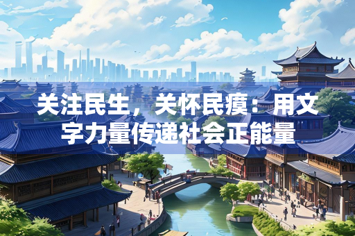 关注民生，关怀民瘼：用文字力量传递社会正能量