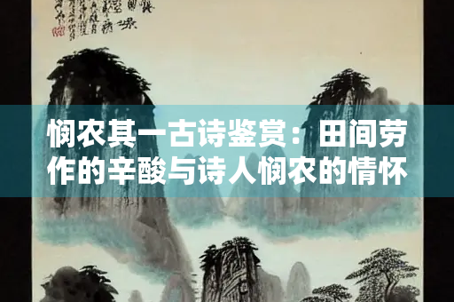 悯农其一古诗鉴赏：田间劳作的辛酸与诗人悯农的情怀