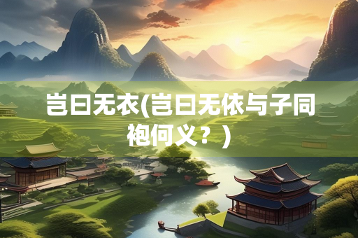 岂曰无衣(岂曰无依与子同袍何义？)