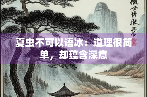 夏虫不可以语冰：道理很简单，却蕴含深意