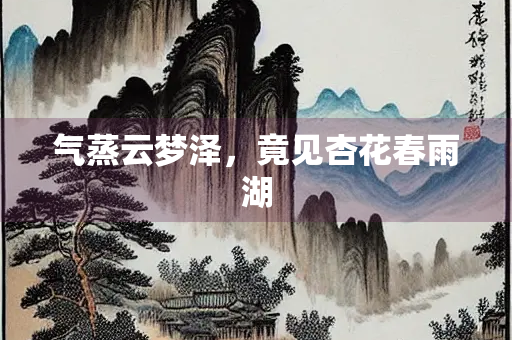 气蒸云梦泽，竟见杏花春雨湖