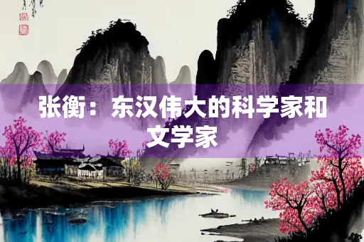 张衡：东汉伟大的科学家和文学家