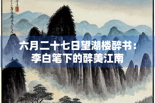 六月二十七日望湖楼醉书：李白笔下的醉美江南