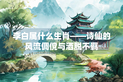 李白属什么生肖——诗仙的风流倜傥与洒脱不羁