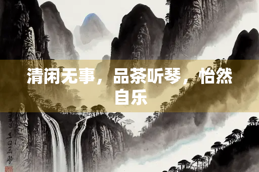 清闲无事，品茶听琴，怡然自乐