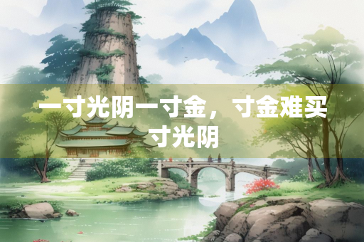 一寸光阴一寸金，寸金难买寸光阴