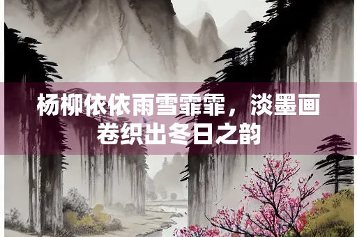 杨柳依依雨雪霏霏，淡墨画卷织出冬日之韵