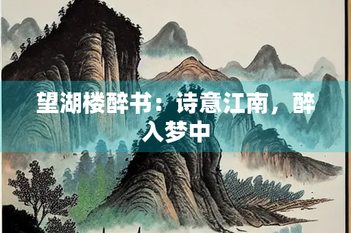 望湖楼醉书：诗意江南，醉入梦中
