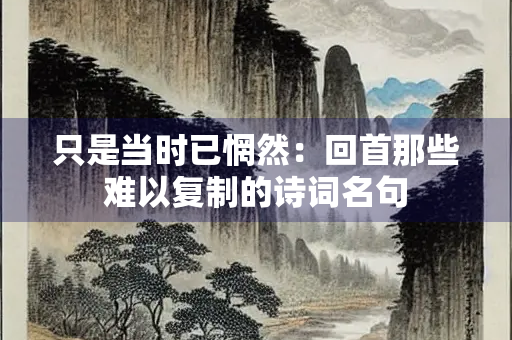 只是当时已惘然：回首那些难以复制的诗词名句