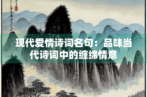 现代爱情诗词名句：品味当代诗词中的缠绵情意