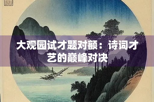 大观园试才题对额：诗词才艺的巅峰对决