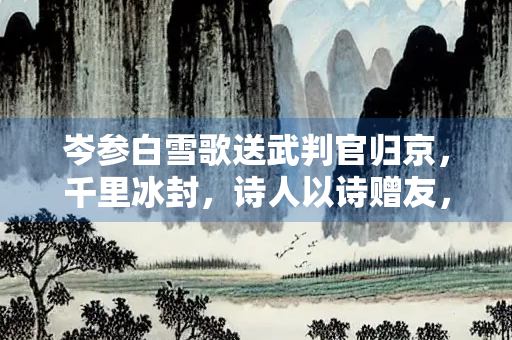 岑参白雪歌送武判官归京，千里冰封，诗人以诗赠友，抒发无限别愁